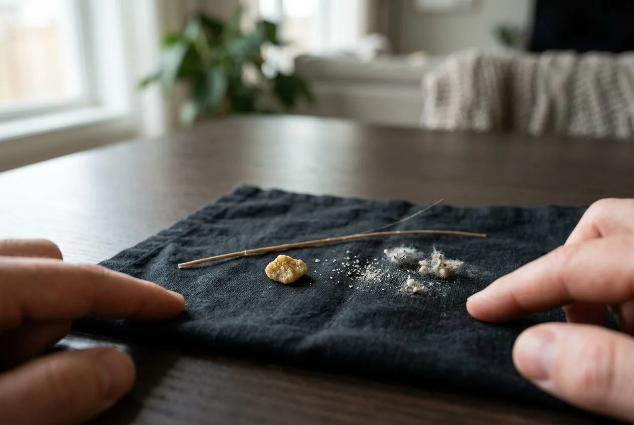 A visual comparison showing the tiny size of fine particulate matter next to a human hair.