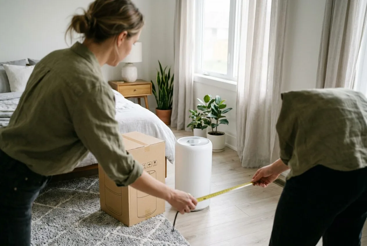 Choosing the correct size air purifier for a specific room to ensure effective coverage